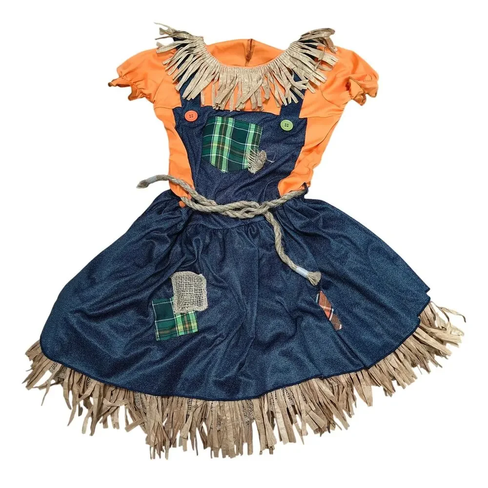 Fun World Scarecrow Multi-Color Halloween Costume Set Big Girls Female Child XL